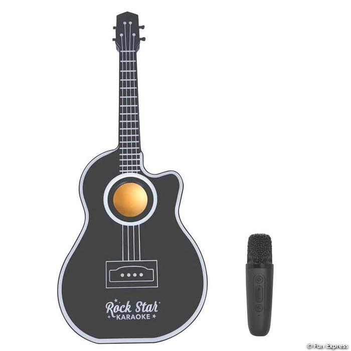 Rock Star Karaoke Light-Up LED Guitar Speaker with Microphone