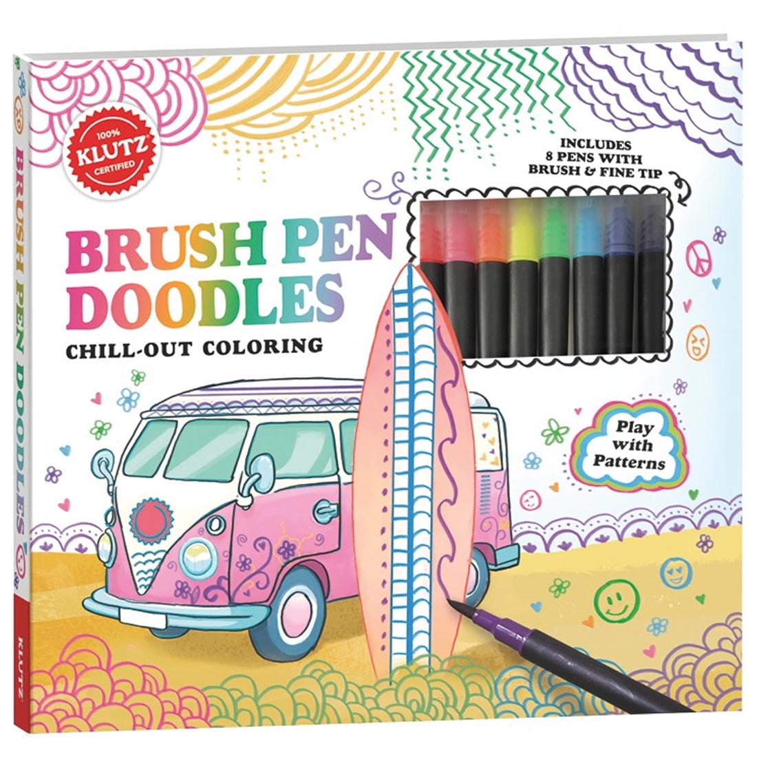 Klutz Brush Pen Doodles Chill Out Coloring Book Set