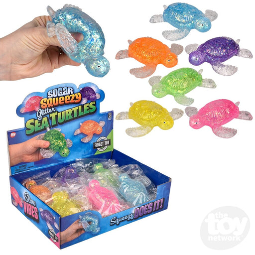 Squeezy Sugar Sea Turtle Fidget Toy 4-Inch 12-Count Display