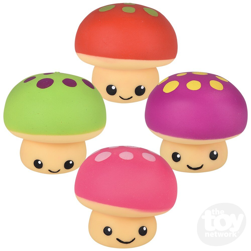 3.25 Inch Squish And Stretch Mushroom Fidget Toy Stress Relief