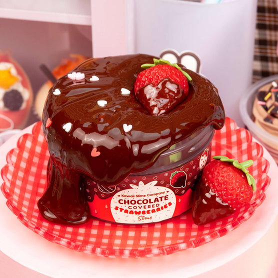 Kawaii Slime Co Chocolate Covered Strawberries Glossy Slime