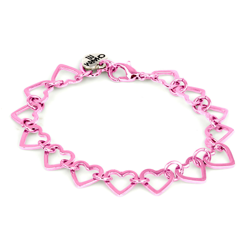 CHARM IT! Pink Heart Chain Bracelet for Custom Charms