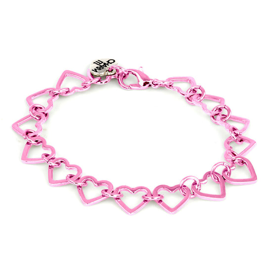 CHARM IT! Pink Heart Chain Bracelet for Custom Charms