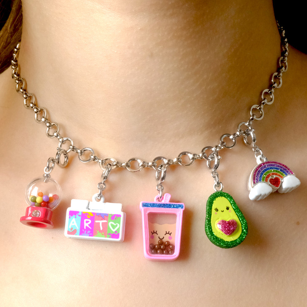 Charm It! Adjustable Silver Chain Choker Necklace for Girls