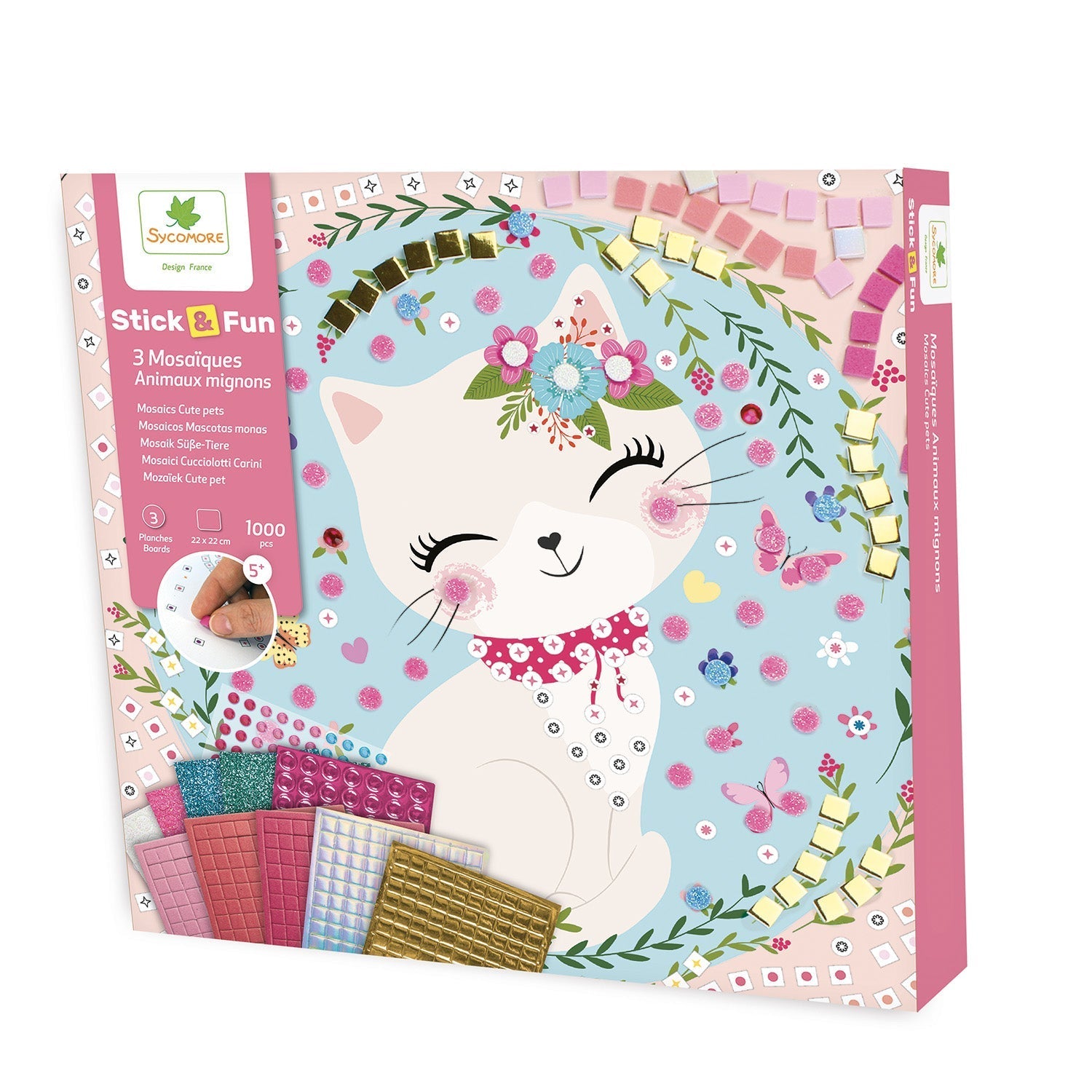 Sycomore Stick'N Fun S Mosaics Craft Kit Cute Pets