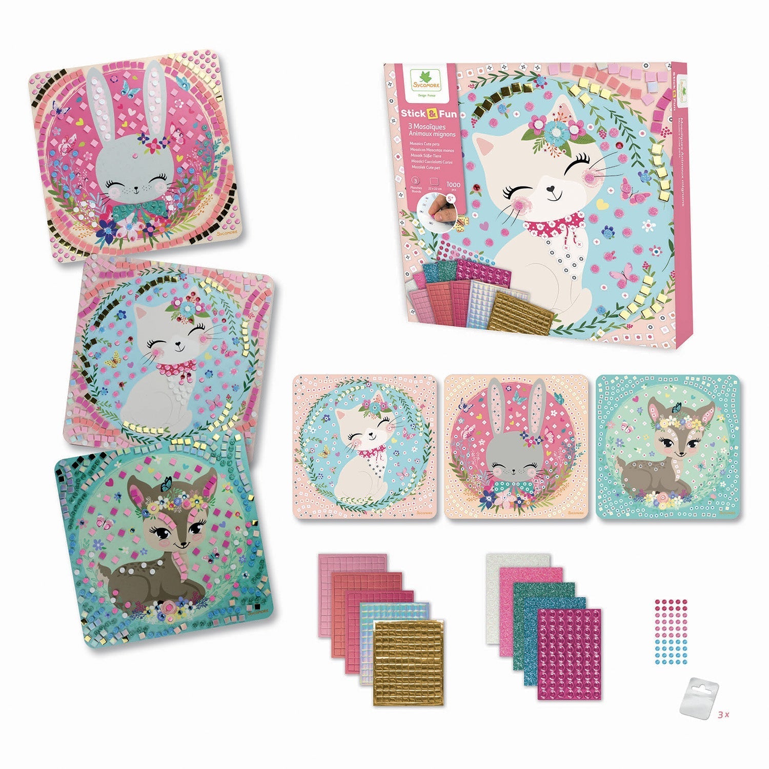 Sycomore Stick'N Fun S Mosaics Craft Kit Cute Pets