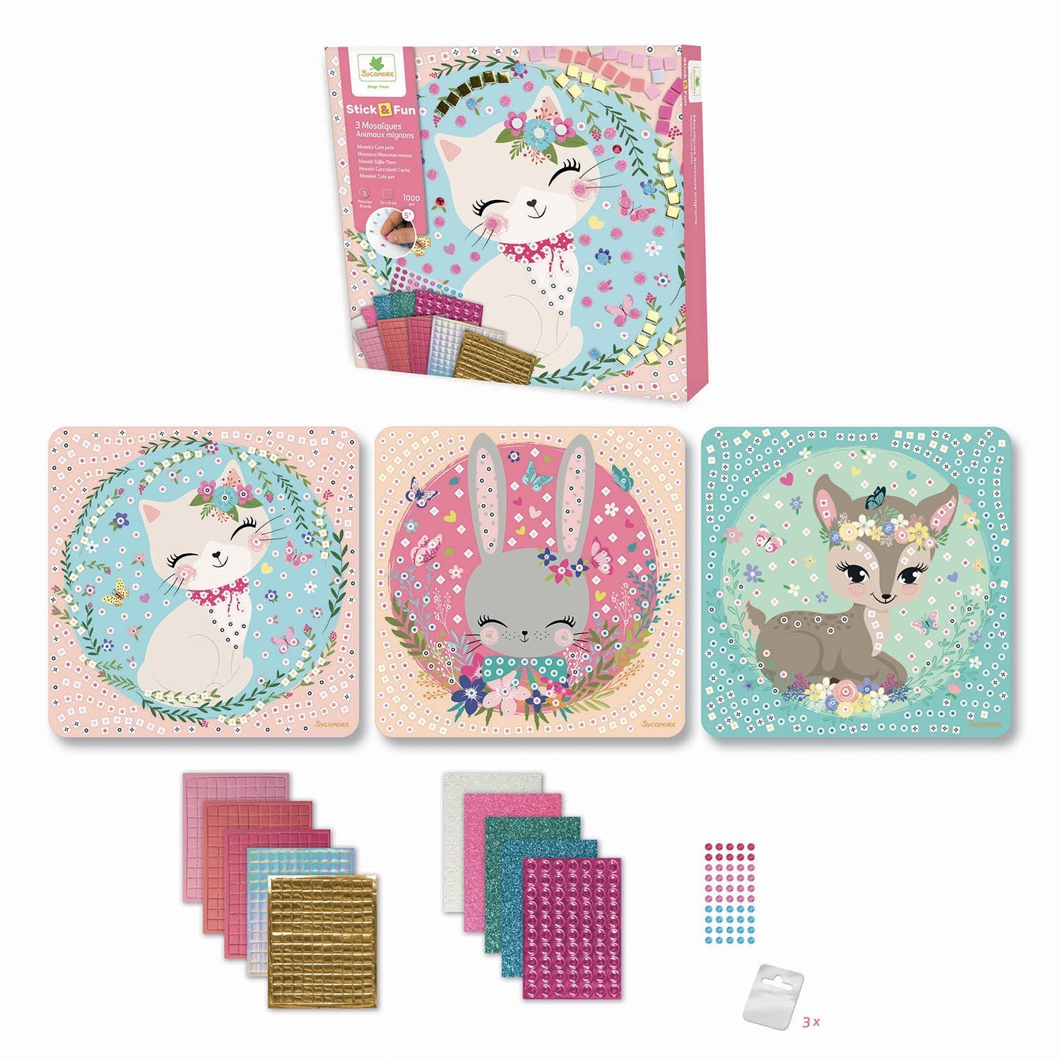 Sycomore Stick'N Fun S Mosaics Craft Kit Cute Pets