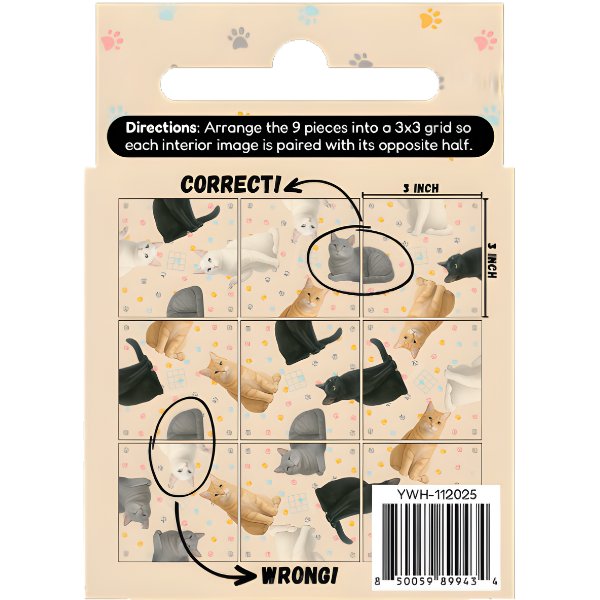 Fun Squared Games Cats Squzzle 9-Piece Tile Puzzle