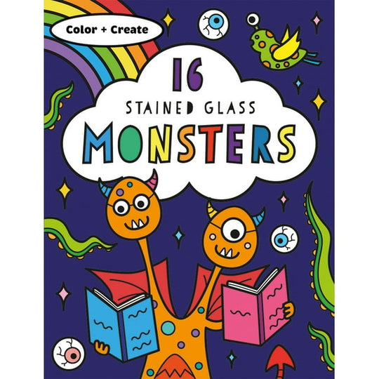 Stained Glass Coloring Book: Monsters