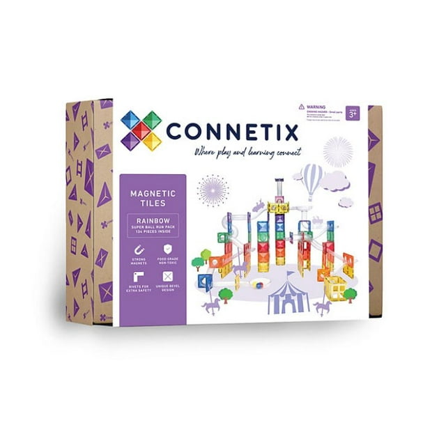 Connetix Rainbow Super Ball Run Pack, 134 pc.