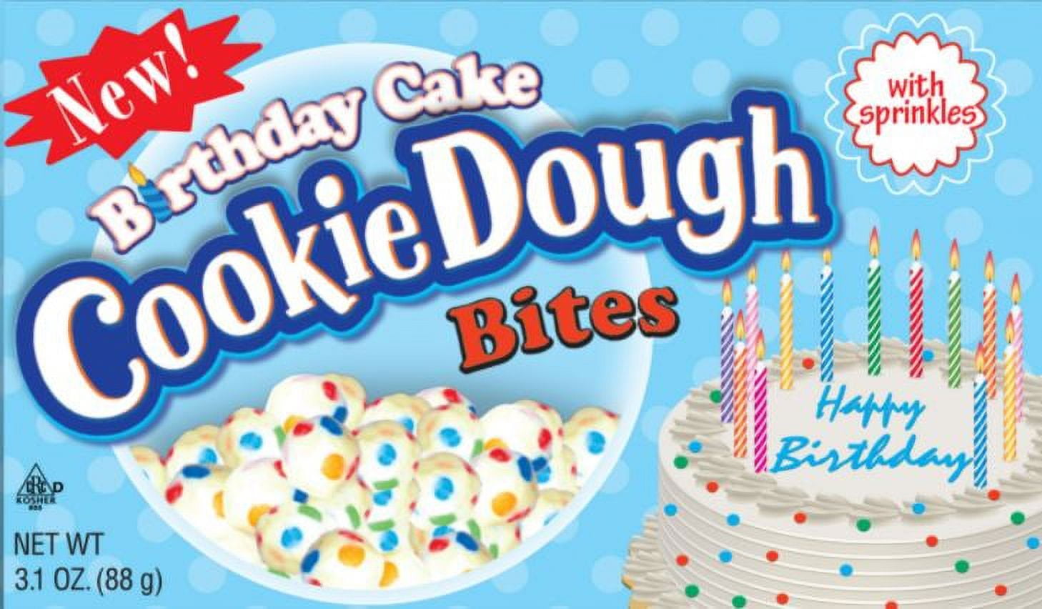 Cookie Dough Bites Birthday Cake Morsels 3.1 oz 12 Pack