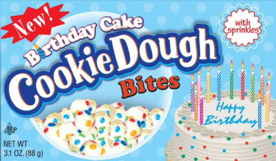 Cookie Dough Bites Birthday Cake Morsels 3.1 oz 12 Pack