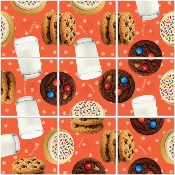 Fun Squared Games Cookies & Milk Squzzle 9-Piece Tile Puzzle