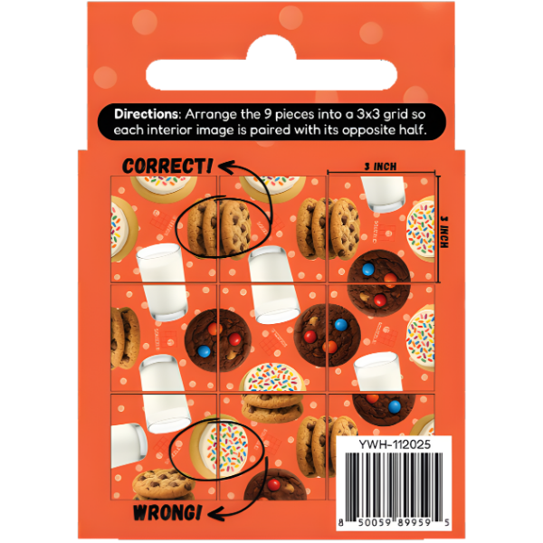 Fun Squared Games Cookies & Milk Squzzle 9-Piece Tile Puzzle