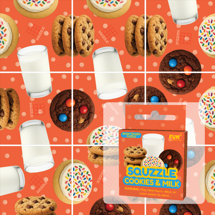 Fun Squared Games Cookies & Milk Squzzle 9-Piece Tile Puzzle