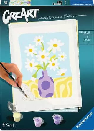Ravensburger CreArt Daisies 7 x 10 Paint by Number Kit for Kids