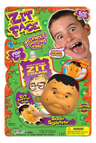Zit Face Pimple Popping Toy - Stress Relief Explodable Acne Face