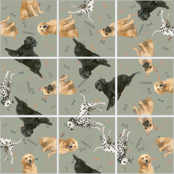 Fun Squared Games Dogs Squzzle Tile Puzzle Brain Teaser