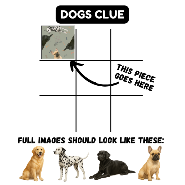 Fun Squared Games Dogs Squzzle Tile Puzzle Brain Teaser