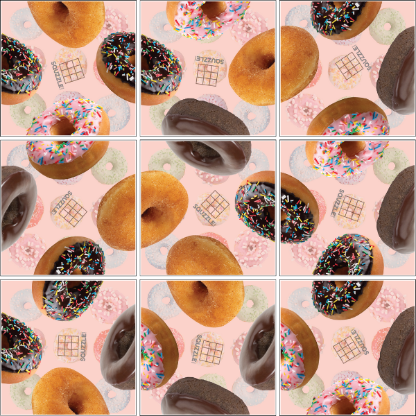 Fun Squared Games Donuts Squzzle 9-Piece Tile Puzzle
