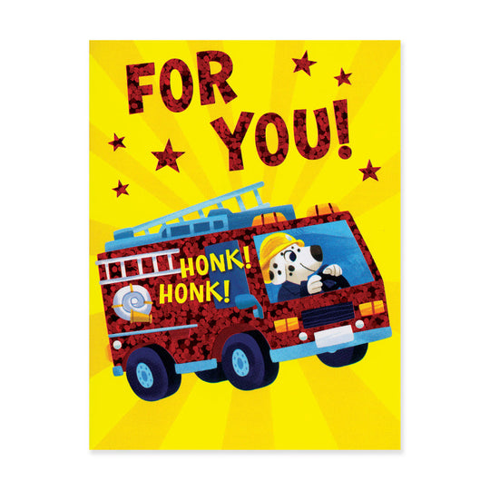 CARD SMALL: ENCLOSURE CARD FIRETRUCK FOR YOU!