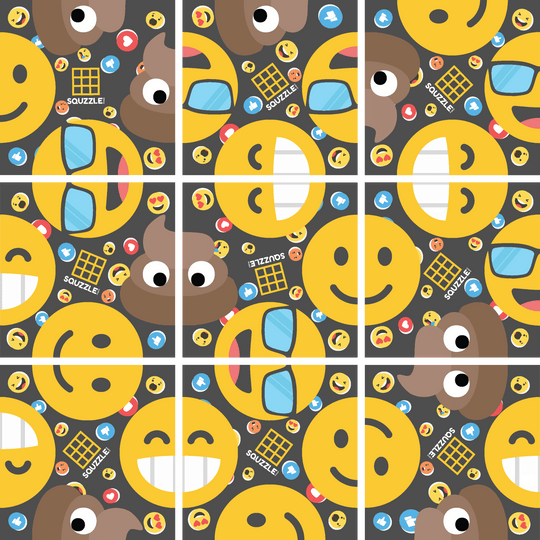 Emoji Squzzle 9-Piece Brain Teaser Puzzle Fun Squared Travel Game