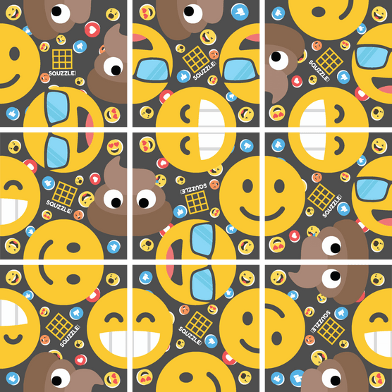 Emoji Squzzle 9-Piece Brain Teaser Puzzle Fun Squared Travel Game