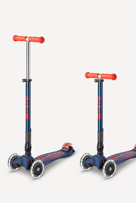 Maxi LED Foldable Navy and Red Micro Scooter