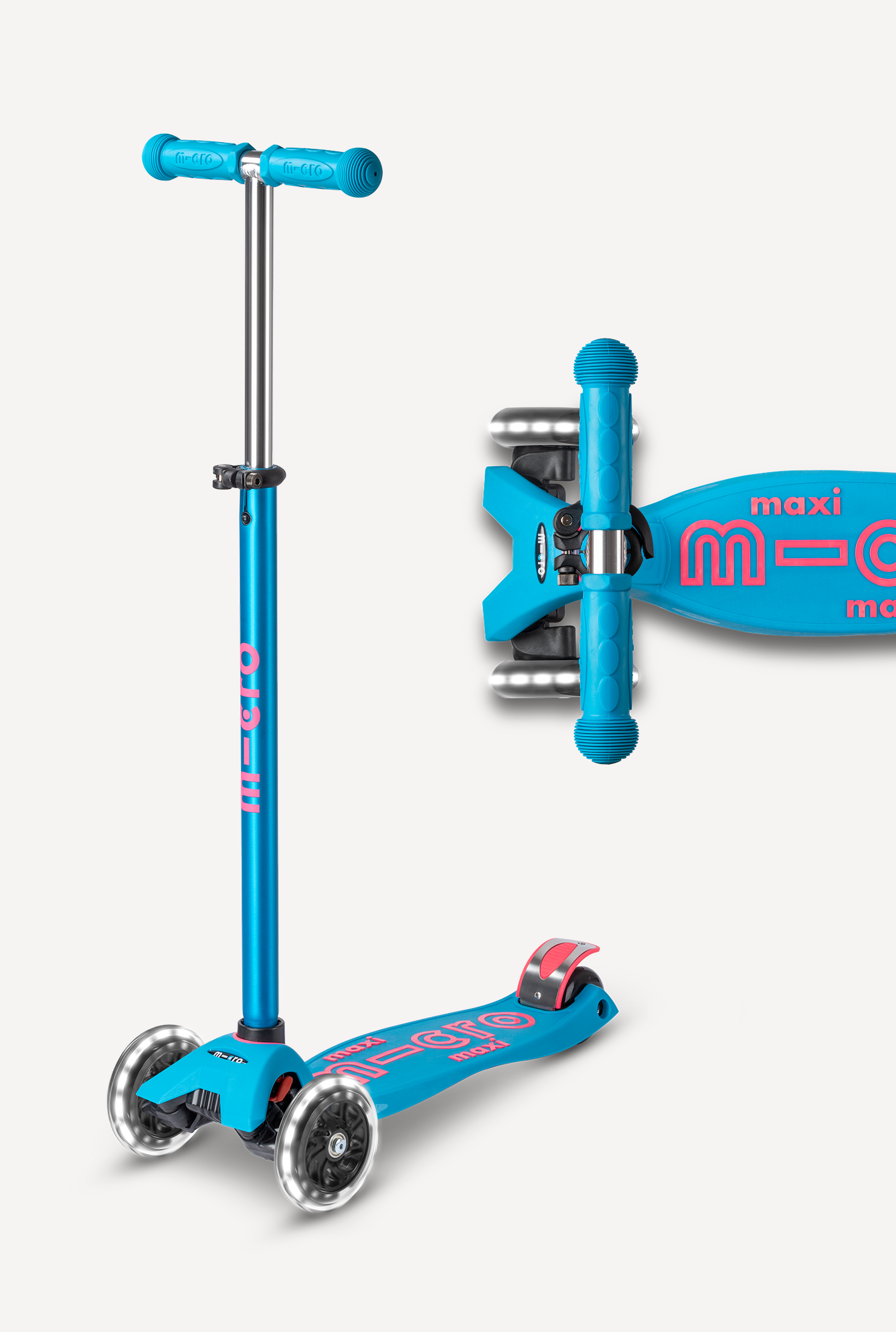 Micro Maxi LED Scooter: Light-Up Wheels, Adjustable Handlebar, Grows with Kids