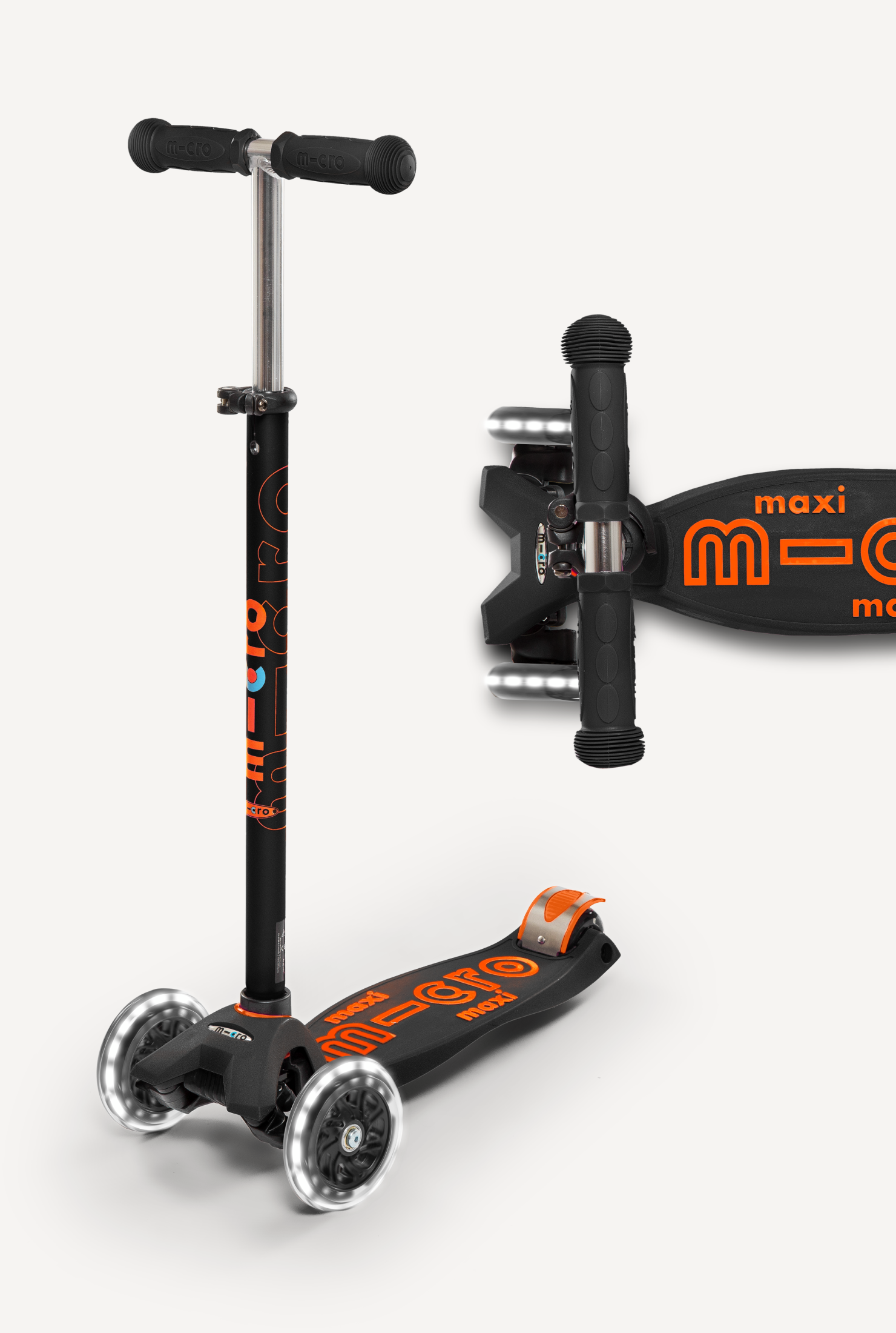 Micro Maxi LED Scooter: Light-Up Wheels, Adjustable Handlebar, Grows with Kids