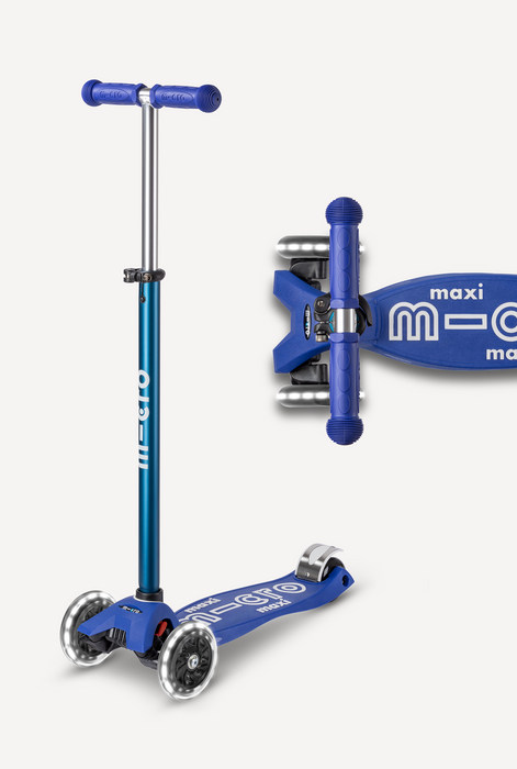 Micro Maxi LED Scooter: Light-Up Wheels, Adjustable Handlebar, Grows with Kids