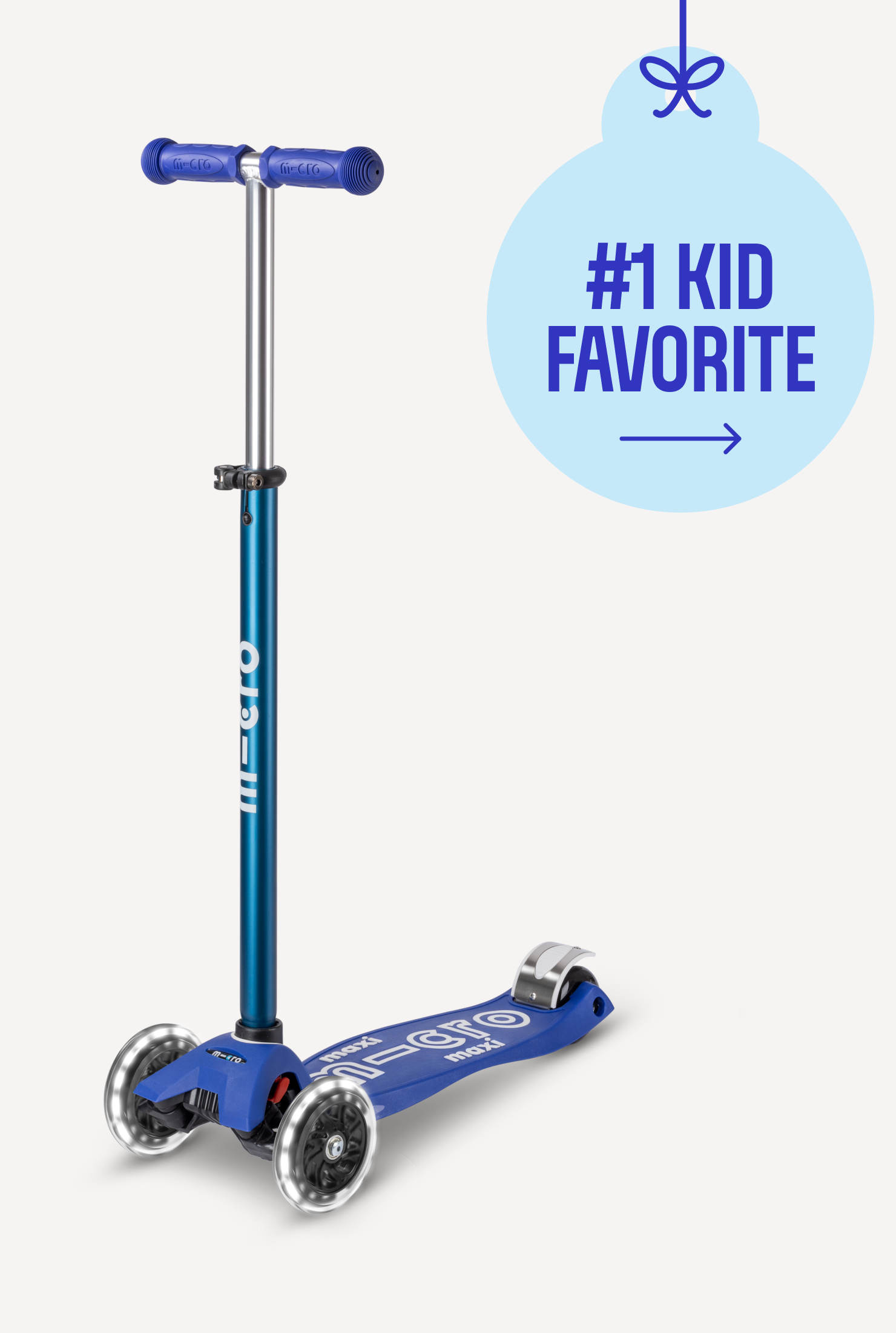 Micro Maxi LED Scooter: Light-Up Wheels, Adjustable Handlebar, Grows with Kids