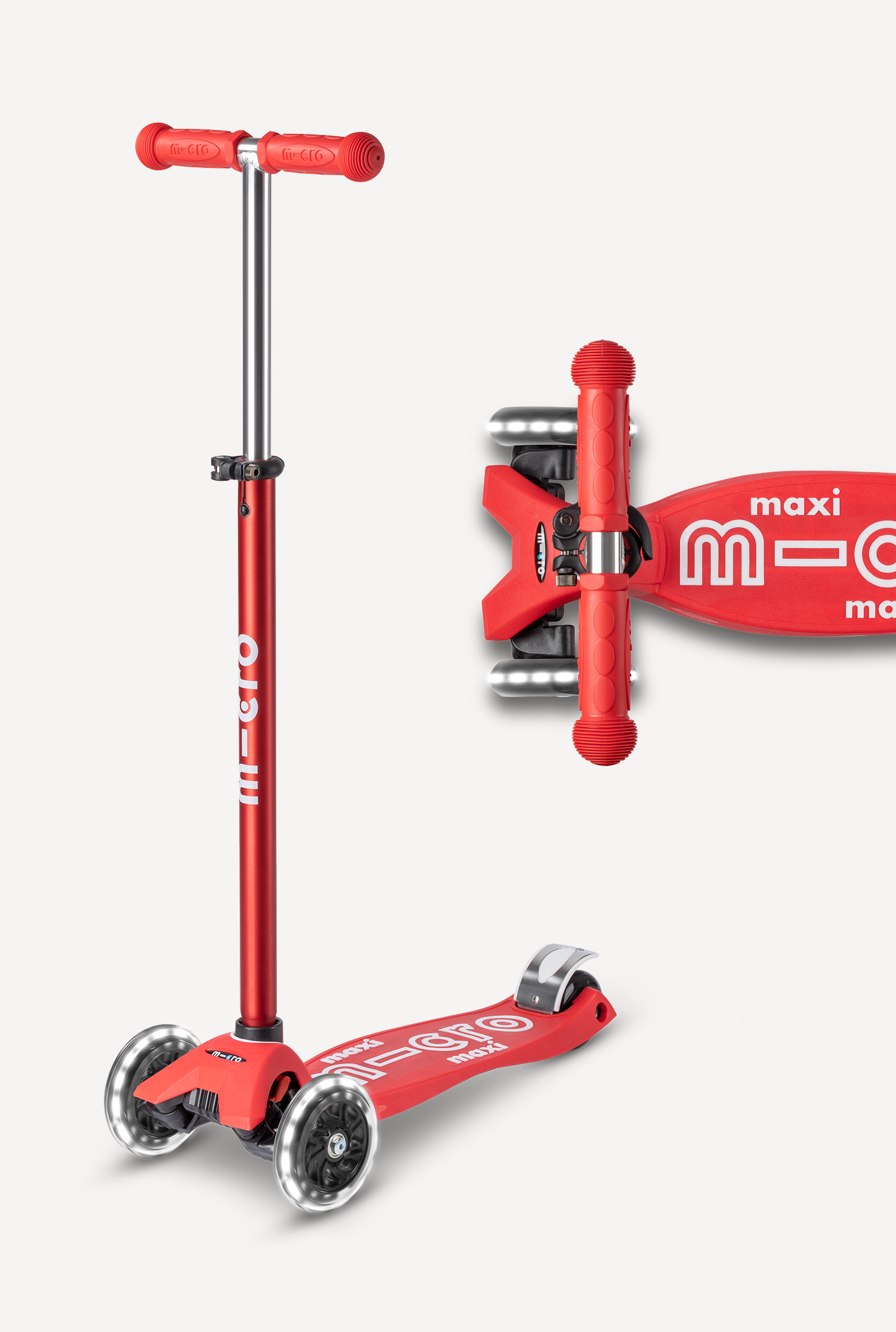 Micro Maxi LED Scooter: Light-Up Wheels, Adjustable Handlebar, Grows with Kids