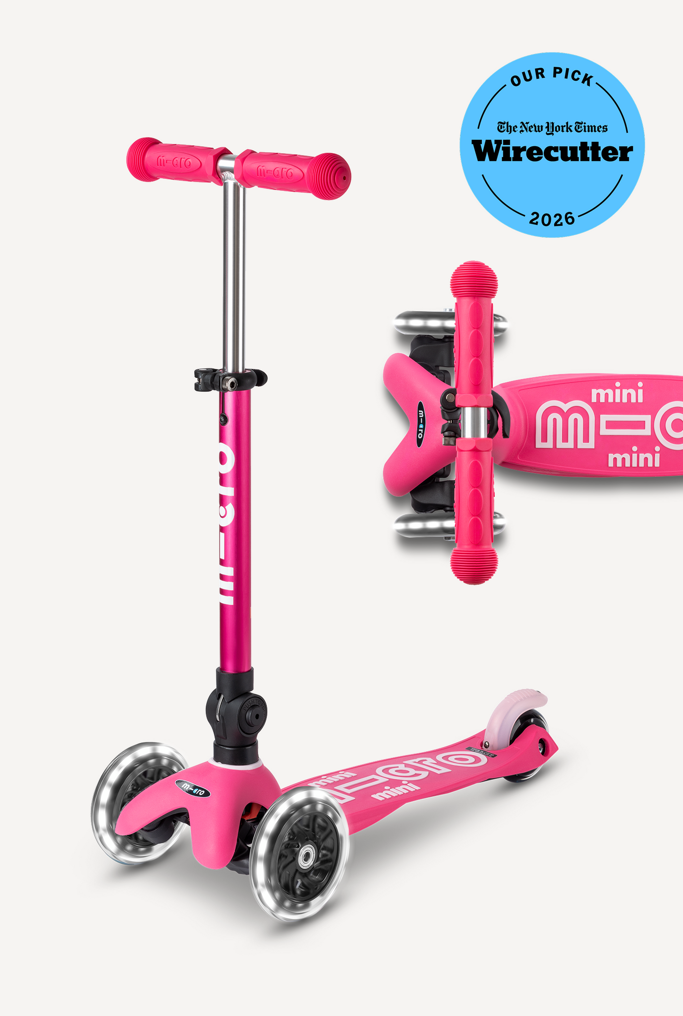 Mini Foldable LED Micro Scooter Pink