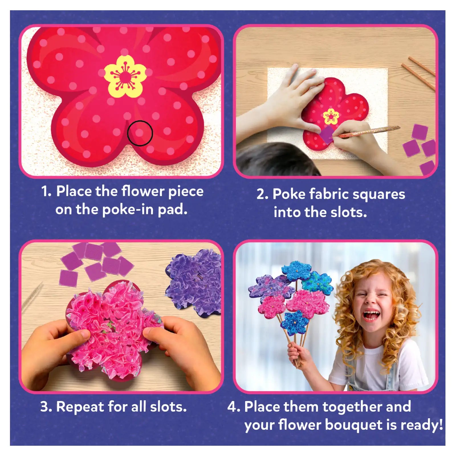 Skillmatics Poke-in Art Flower Bouquet Mess-Free Craft Kit for Kids