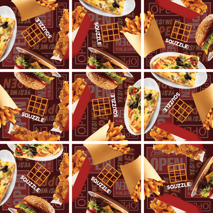 Captivating 9-Piece Food Squzzle Puzzle: Brain Teasing Square Game