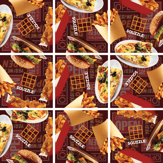 Captivating 9-Piece Food Squzzle Puzzle: Brain Teasing Square Game