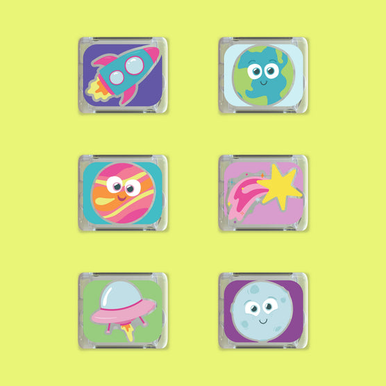 Glo Pals Space Light-Up Sensory Cubes 6-Pack Multi-Color Glow