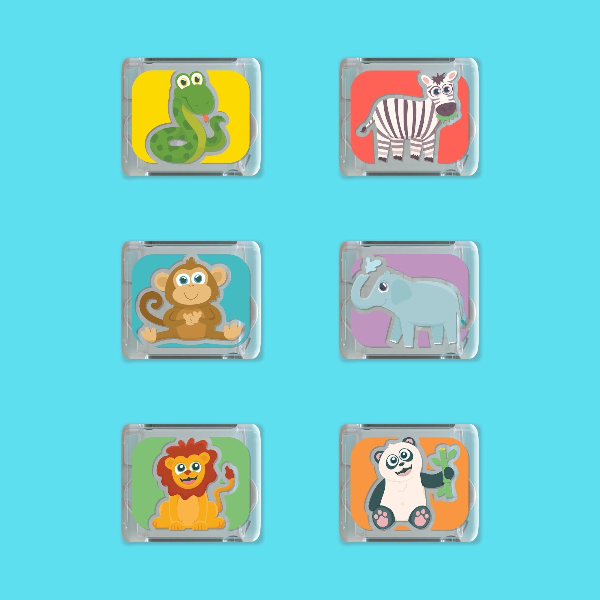 Glo Pals Zoo Light-Up Cubes 6-Pack Sensory Toy Set