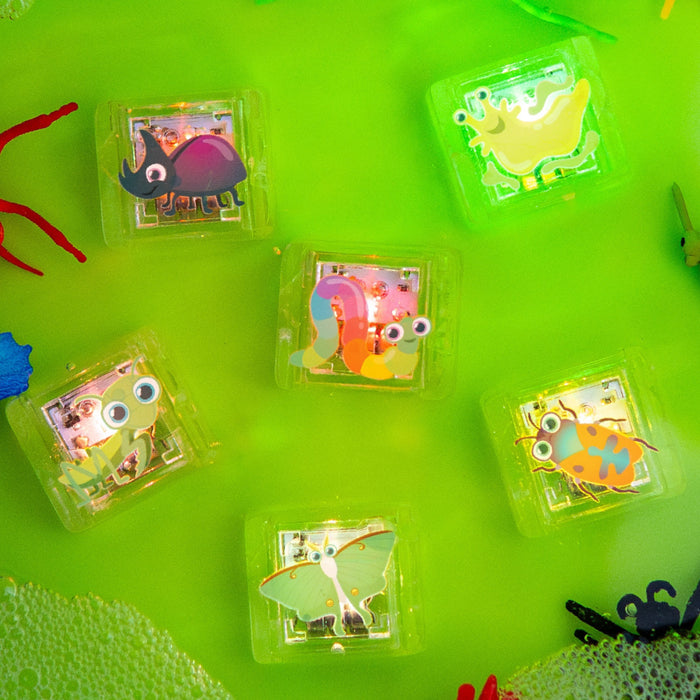 Glo Pals Insects Light-Up Cubes 6-Pack Sensory Bath Toys