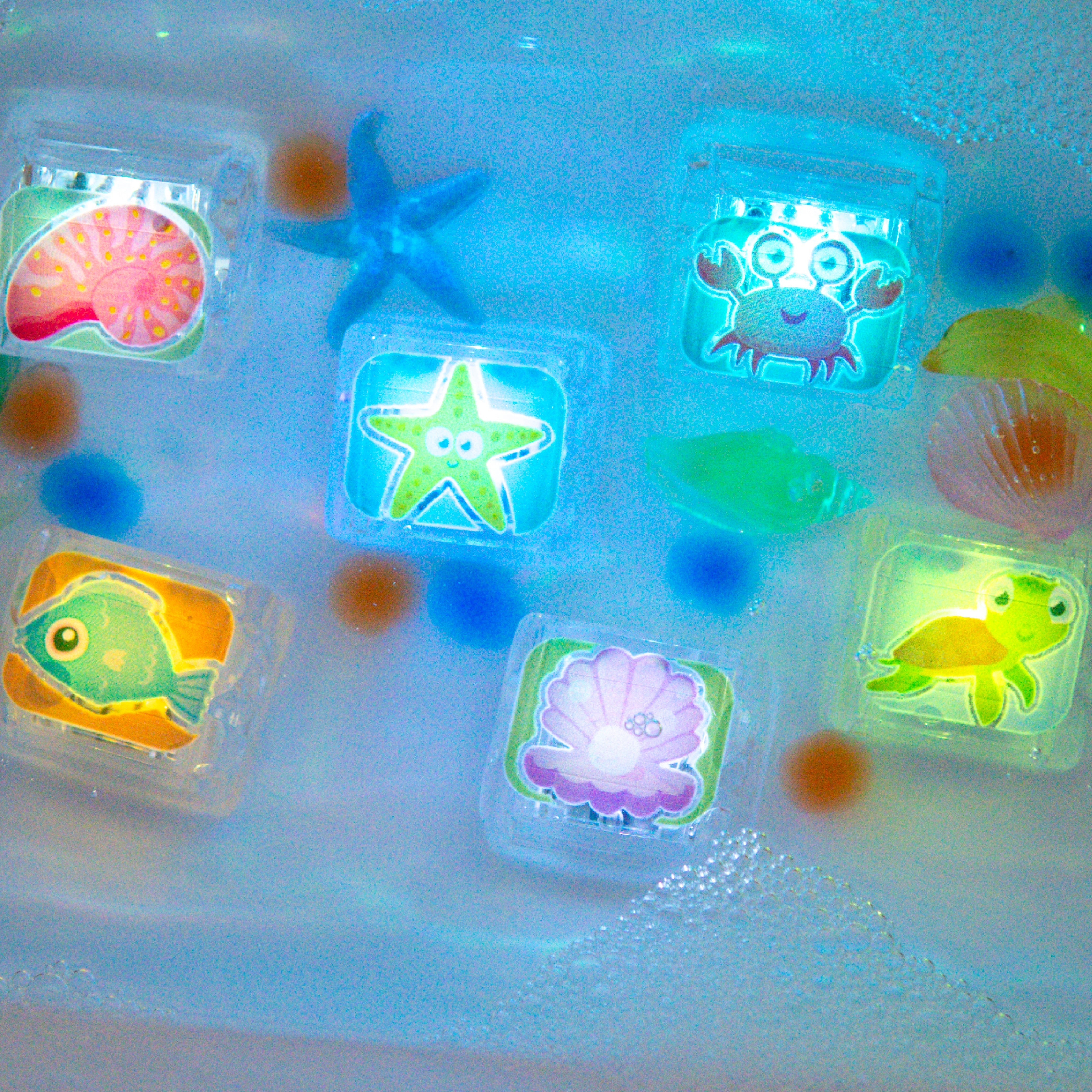 Glo Pals Ocean Light-Up Cubes 6-Pack Sensory Toys