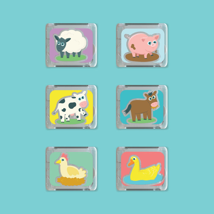 Glo Pals Farm Light-Up Cubes 6-Pack Sensory Toy