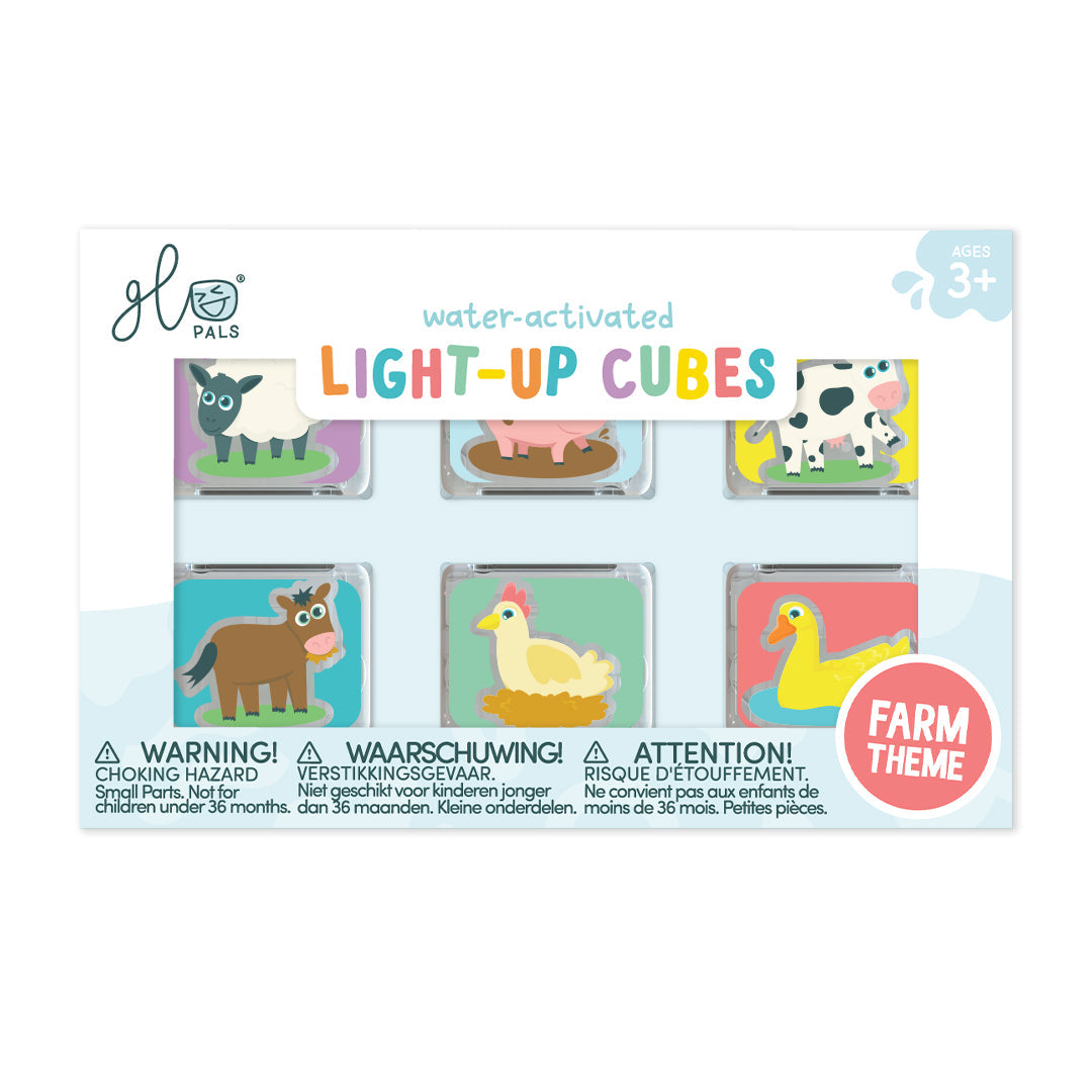 Glo Pals Farm Light-Up Cubes 6-Pack Sensory Toy