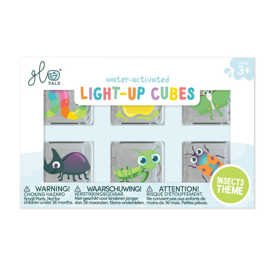 Glo Pals Insects Light-Up Cubes 6-Pack Sensory Bath Toys