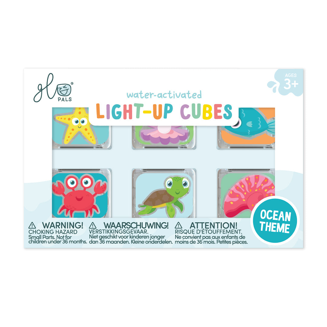 Glo Pals Ocean Light-Up Cubes 6-Pack Sensory Toys
