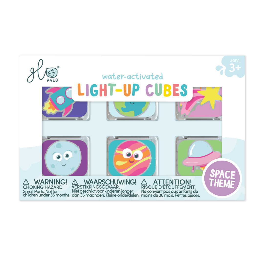 Glo Pals Space Light-Up Sensory Cubes 6-Pack Multi-Color Glow