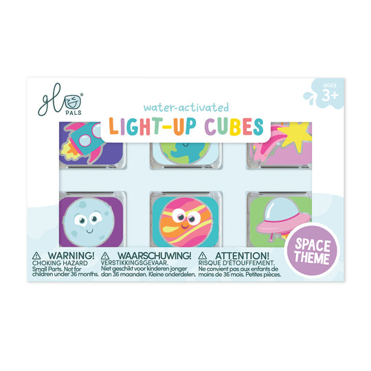 Glo Pals Space Light-Up Sensory Cubes 6-Pack Multi-Color Glow