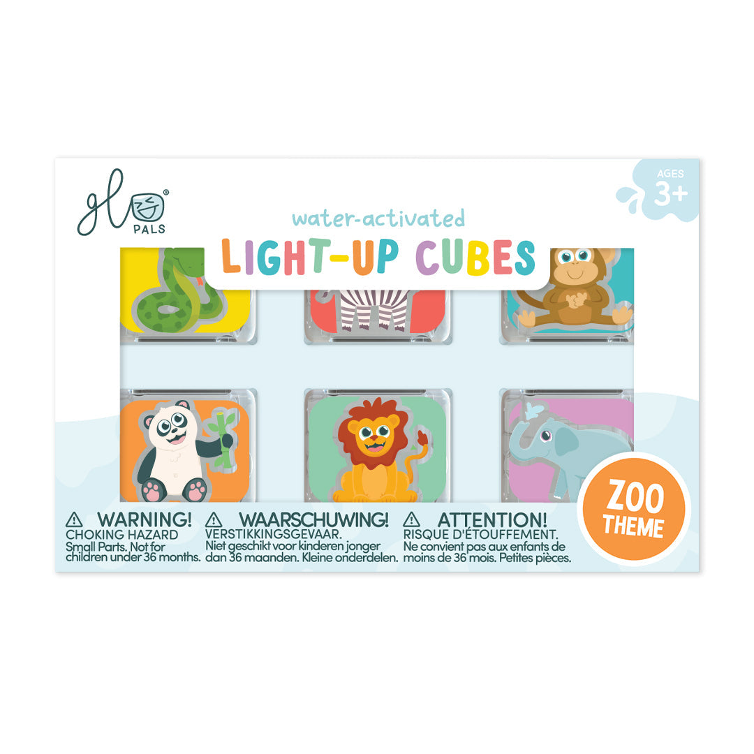 Glo Pals Zoo Light-Up Cubes 6-Pack Sensory Toy Set