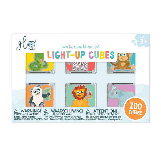 Glo Pals Zoo Light-Up Cubes 6-Pack Sensory Toy Set
