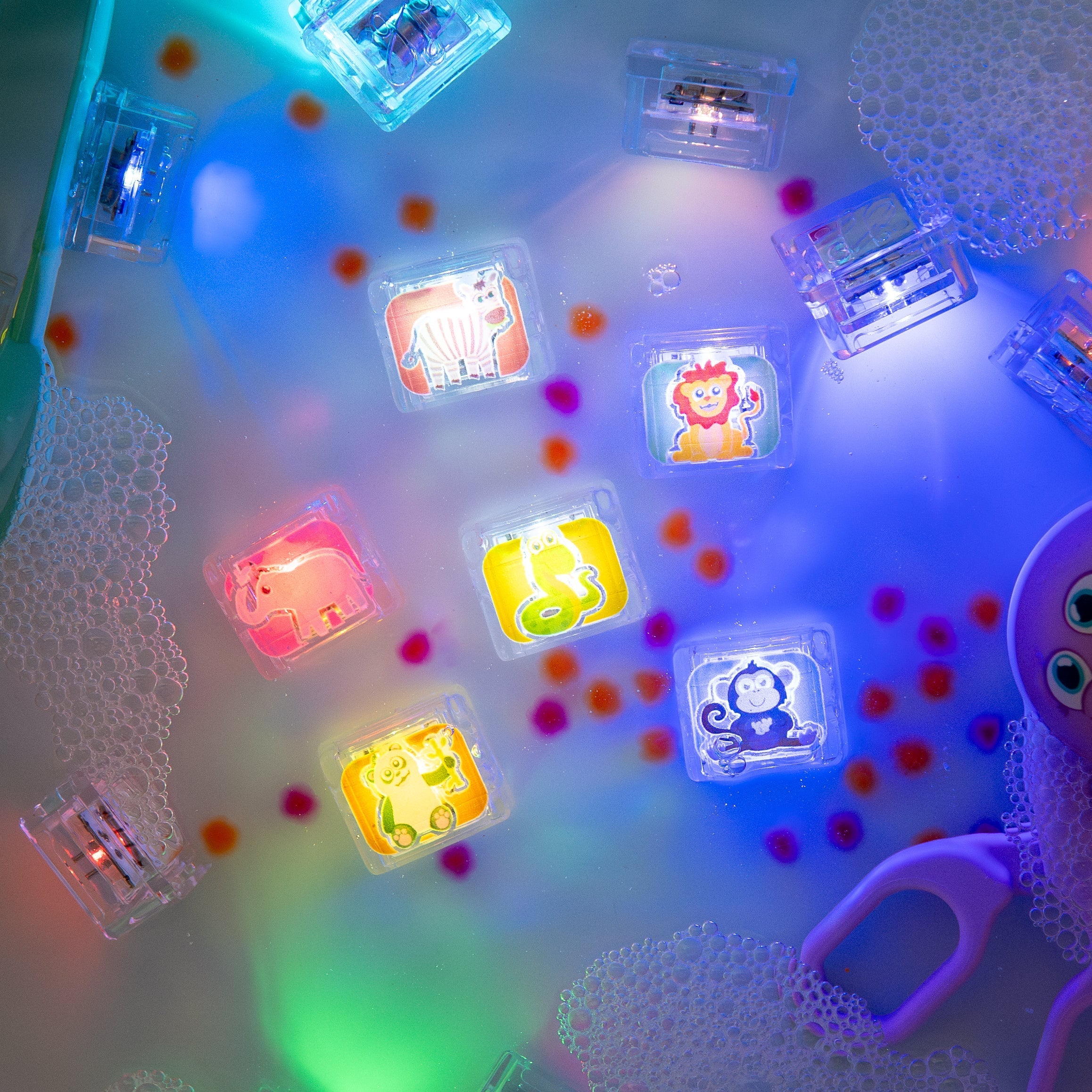 Glo Pals Zoo Light-Up Cubes 6-Pack Sensory Toy Set